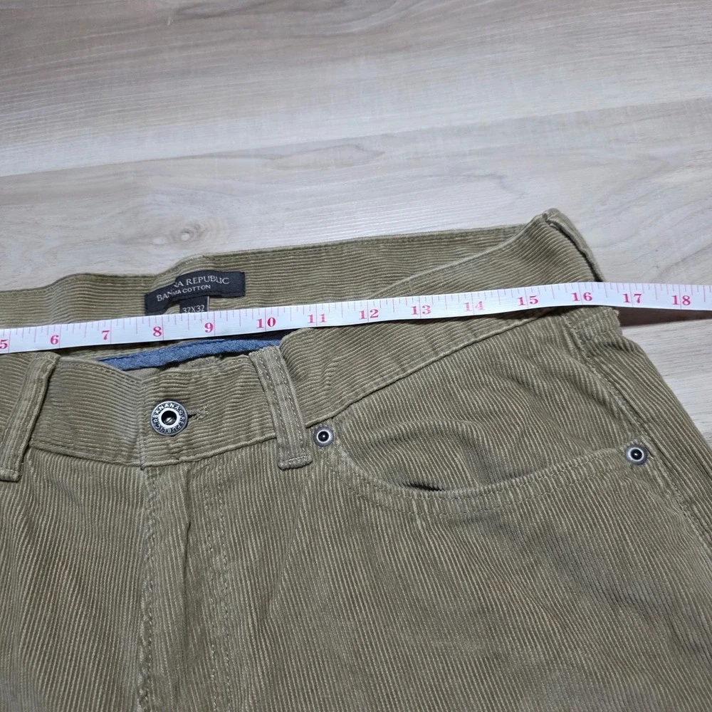 Banana Republic Corduroy Pants Mens 32x32 Tan‎ Khaki Pima Cotton 5-Pocket Cords
